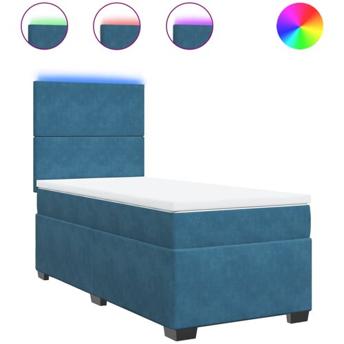 vidaXL Box spring krevet s madracem plavi 80 x 200 cm baršunasti Cene