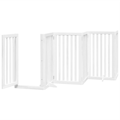  Vrata za pse s vrata&amp;scaron;cima 12 panela sklopiva 600 cm drvo topole Bijela 50 x 90 x 2 cm Slike