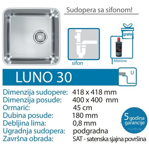 Alveus sudopera luno 30 400x400/180mm 1129251 Slike