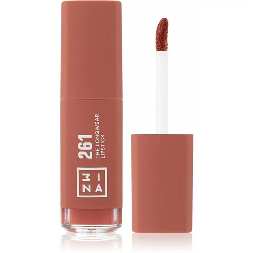 3INA The Longwear Lipstick dolgoobstojna tekoča šminka odtenek 261 - Dark nude 6 ml