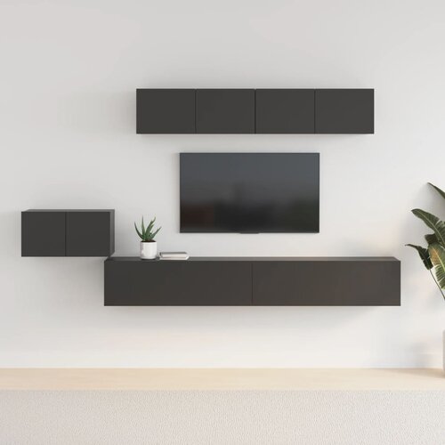 VidaXL 5-dijelni set TV ormarića crni od konstruiranog drva Slike