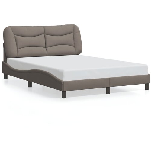  The Living Store Posteljni okvir z vzglavjem taupe 120x200 cm blago - Posteljni Okvir, (21522937) Slike