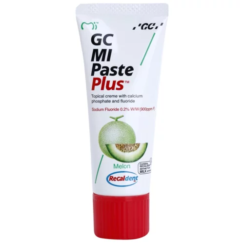 Gc MI Paste Plus remineralizacijska zaščitna krema za občutljive zobe s fluoridom okus Melon 35 ml