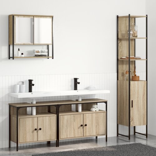 VidaXL Set namje&amp;scaron;taja za kupaonicu 4 pcs sonoma hrast Srednja Slike