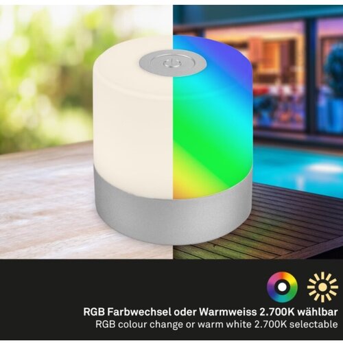 BRILONER 7462014 - LED RGB Punjiva stona lampa LED/1,5W/5V IP44 hrom Slike