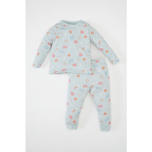 Defacto baby Girl Patterned Long Sleeve Cotton Pajama Set Cene