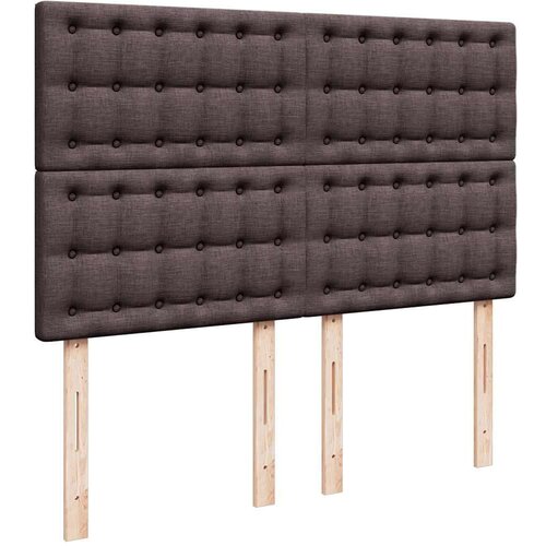 VidaXL Krevet s oprugama i madracem tamnosmeđi 140 x 190 cm od tkanine Slike