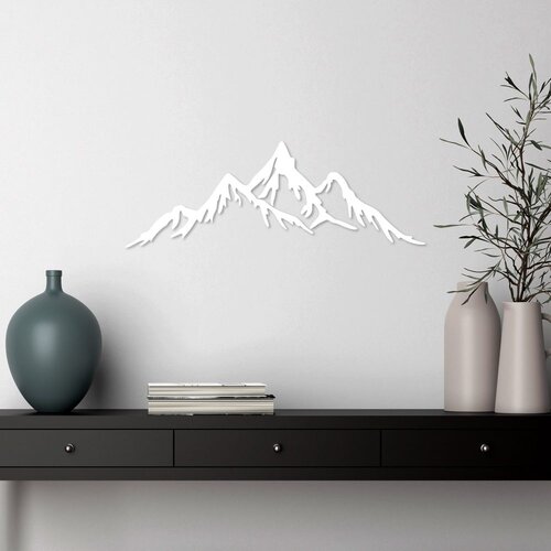 Wallity Zidna dekoracija Full Mount And Mountain-4, 62x22cm, Bijela Cene