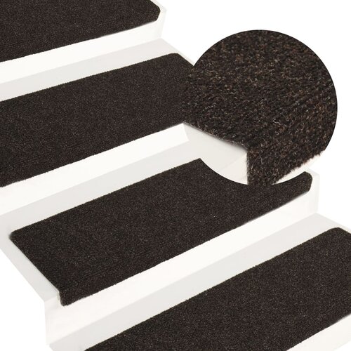 VidaXL Preproge za stopnice 15 kosov 65x25 cm rjave Slike