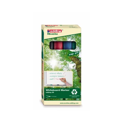 Marker za belu tablu E-28 1,5-3mm EcoLine, zaobljeni, set 1/4 Edding sortirano Cene