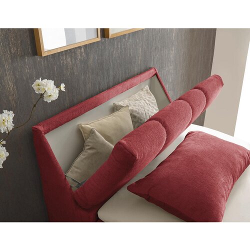 MID.YOU POSTELJA Z VZMETNICO 120 cm x 200 cm , tekstil, leseni material rdeča Slike