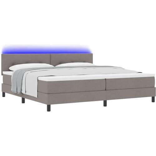 Box spring krevet Sivo-smeđa 200 x 200 cm tkanina Slike