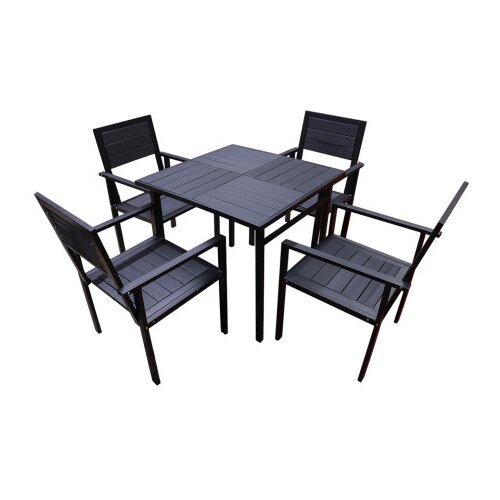 Master Set sto+4 stolice METAL+PVC crni WS-002 Cijene