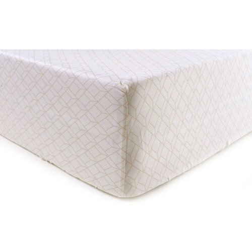 Family plahta saten Sensa Collection 180x200 kocke krem s gumom Slike