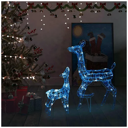  Božična dekoracija družina jelenov 160 modrih LED lučk