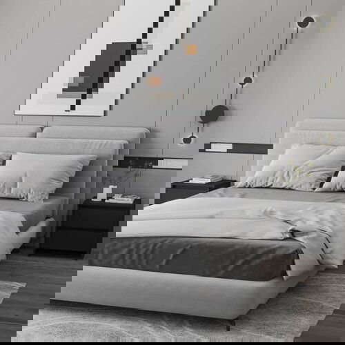 VidaXL noćni ormarići 2 kom crni 45 x 34,5 x 44,5 cm od iverice Slike