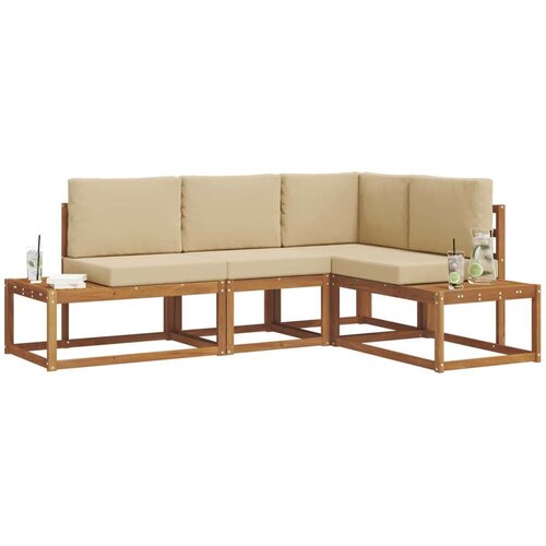  Set vanjskih sofa s jastukom 4 Komad Prirodna i bež Slike
