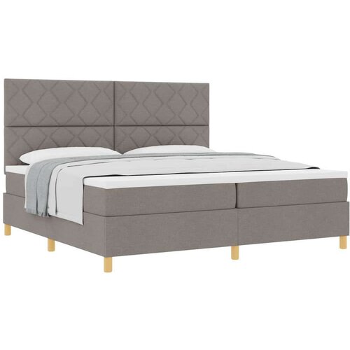 Box spring krevet Sivo-smeđa 200 x 200 cm tkanina Slike