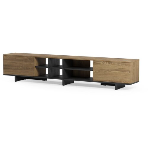 Marckeric Crna/u prirodnoj boji TV komoda u dekoru hrasta 230x44x36 cm Cequoia &amp;ndash; Slike