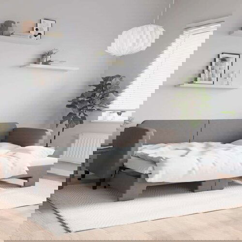  Dnevni krevet na razvlačenje smeđesivi 80 x 200 cm od tkanine Cene