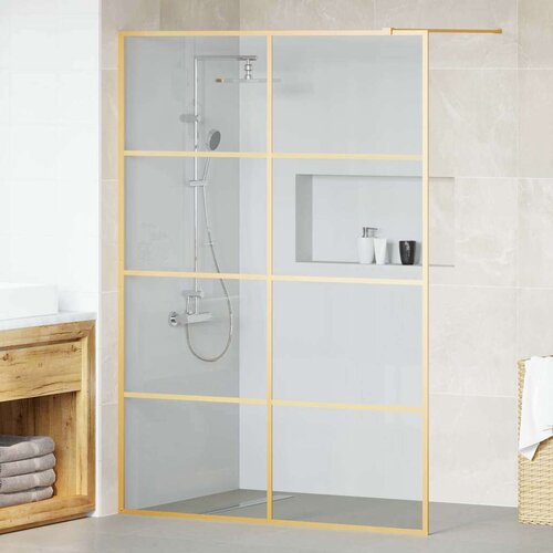  Zid za walk-in tu&scaron; Zlatno 140 x 195 cm Staklo otporno na udarce Cijene