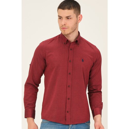 Dewberry G765 MEN&amp;#039;S SHIRT-BURGUNDY Slike