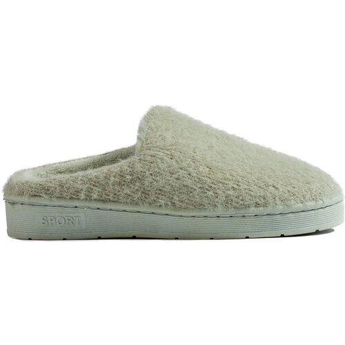 Shelvt Slip-on slippers with fur for women green Cijene