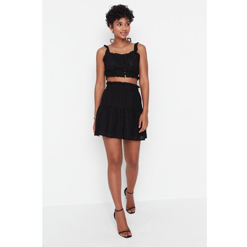 Trendyol Black Embroidered Skirt Slike