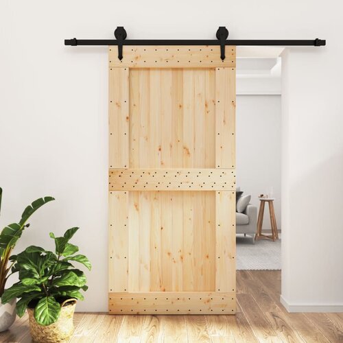 vidaXL Klizna vrata s priborom za montažu 100x210 cm masivna borovina Cene