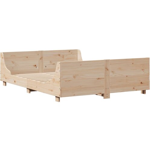 vidaXL Posteljni okvir z vzglavjem 150x200 cm trdna borovina, (21273530) Cene
