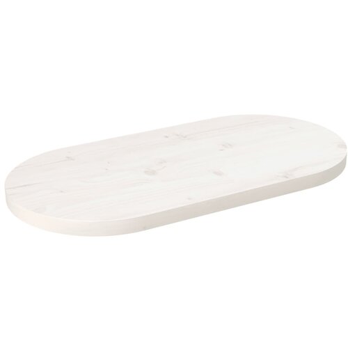 VidaXL Ploča za stol bijela 80x40x2 5 cm od masivne borovine ovalna Slike