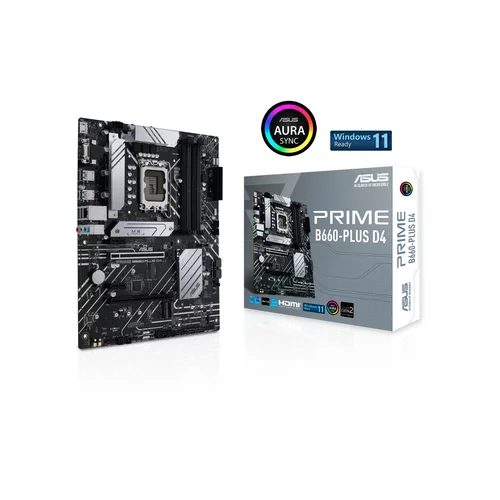 Asus matična ploča - Intel PRIME B660-PLUS D4 s1700 (B660, 4xDDR4 5000MHz, 4xSATA3, 3xM.2, HDMI+DP+VGA)