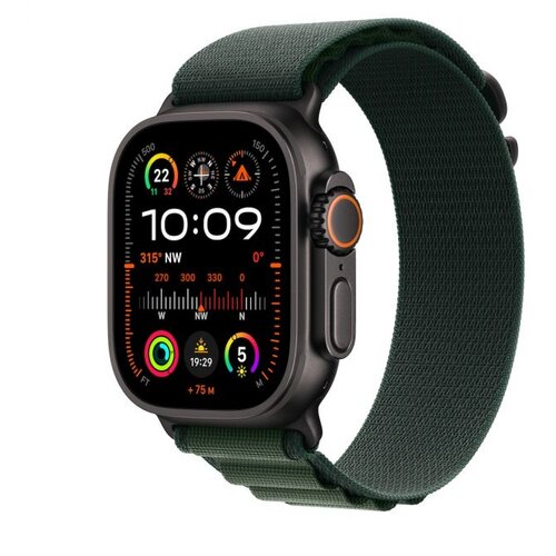 Apple Watch Ultra 2 v2 GPS + Cellular 49mm Black Titanium Case with Dark Green Alpine Loop - Medium pametna ura, (21455299) Cene