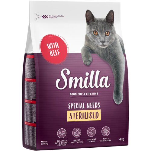 Smilla suha mačja hrana 4 kg po posebni ceni! - Adult Sterilised govedina Cene