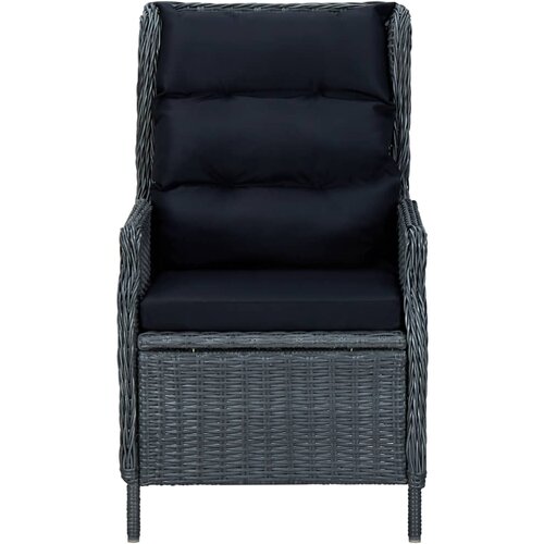 Maison Chic Nastavljiv Vrtni Stoli - Stol za vrt z blazinami poli ratan temno siv JS27, (21877774) Slike