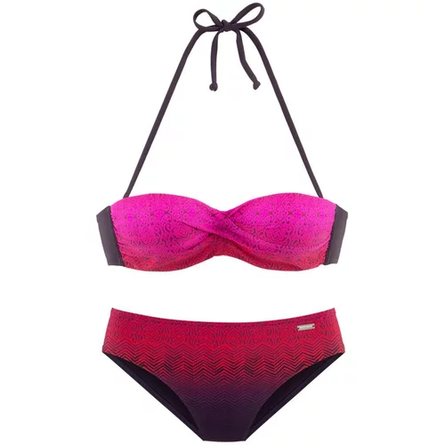 Lascana Bikini 'Iris' roza / crvena / crna