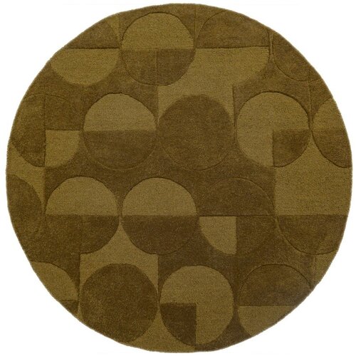 Flair Rugs Temno zelena ročno tkana volnena okrogla preproga &amp;oslash; 160 cm Gigi &amp;ndash; Slike