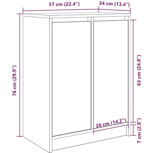 vidaXL Ormarić za cipele crni hrast 57x34x76 cm od konstruiranog drva Cijene