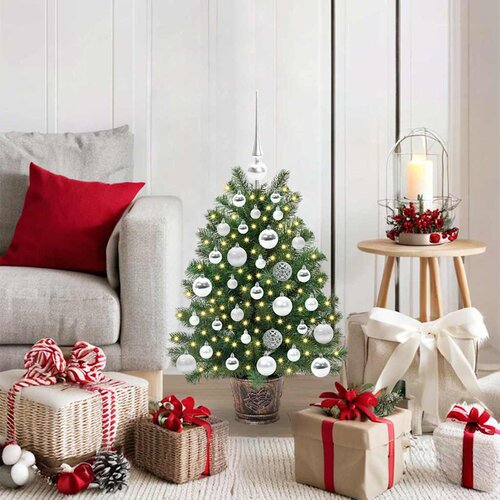  Umjetno božićno drvce s 150 LED svjetlima Zelena 75 cm PE i PVC Slike