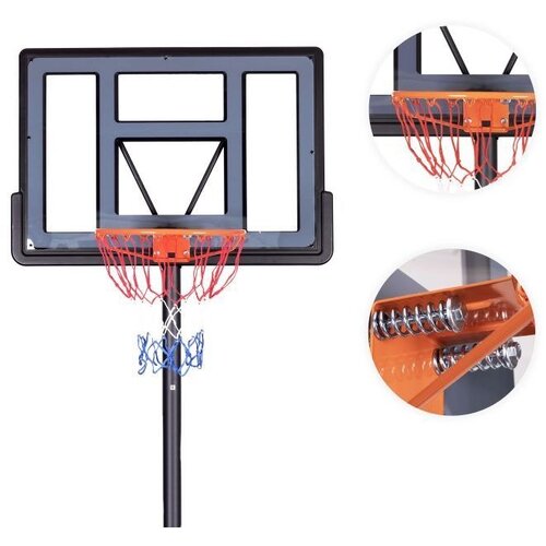 MOVEPRO QSG-S003-21A &amp;ndash; Samostojeći ko&amp;scaron; za ko&amp;scaron;arku s podesivom visinom 150&amp;ndash;305 cm, amortizirani obruč, mobilna baza Slike