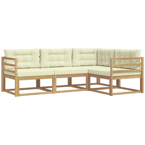 vidaXL Zunanja garnitura za sedenje 3 pcs Bela in krem Poliester, (5000282318) Cene