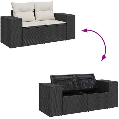 vidaXL 9-dijelni set vrtnih sofa s jastucima crni od poliratana Cijene