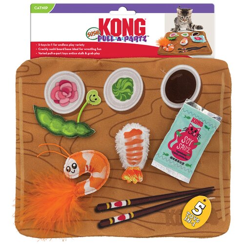 Kong mačja igračka Pull-A-Partz Sushi - 1 komad Slike