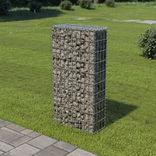 VidaXL gabionski zid s poklopcima od pocinčanog čelika 50 x 20 x 100 cm Slike
