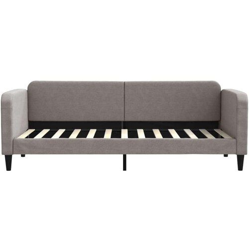 Dnevni krevet s madracem smeđesivi 80 x 200 cm od tkanine Slike