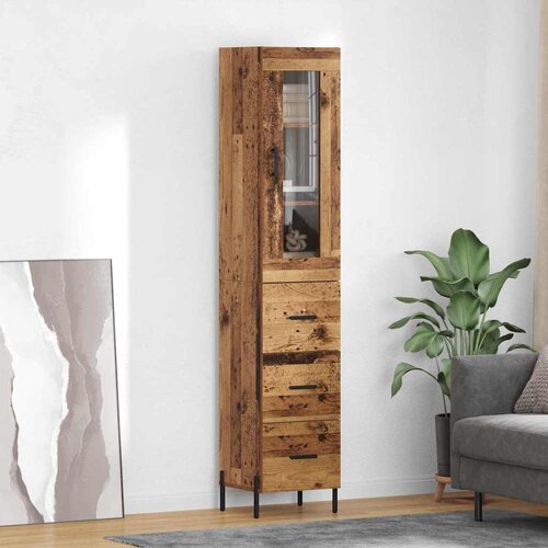 vidaXL Highboard Staro drvo 34,5 x 34 x 180 cm Konstruirano drvo Cijene