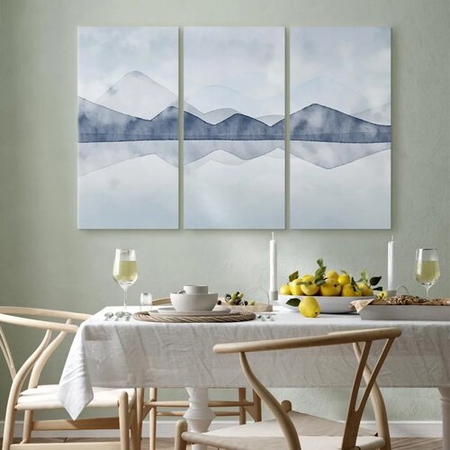  Slika - Lake in the Mountains (3 Parts) 120x80 Premium Print Slike