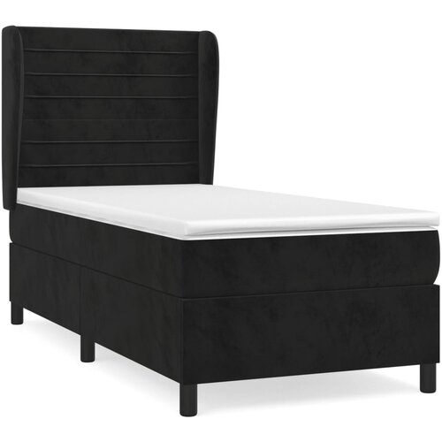 Maison Chic Box spring postelja - Vzmetna postelja z vzmetnico črn 90x190 cm žamet SL20518, (21879491) Slike