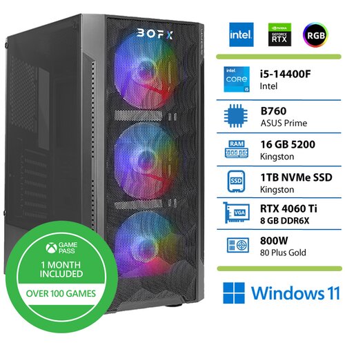 BOFX leonis 4 i5-14400F 16GB/1TB/RTX4060TI/W11H+GP namizni računalnik, (21300181) Cene