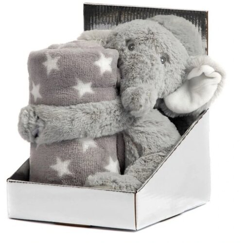 Bbo set plišana igračka + ćebence Elephant Grey Cene